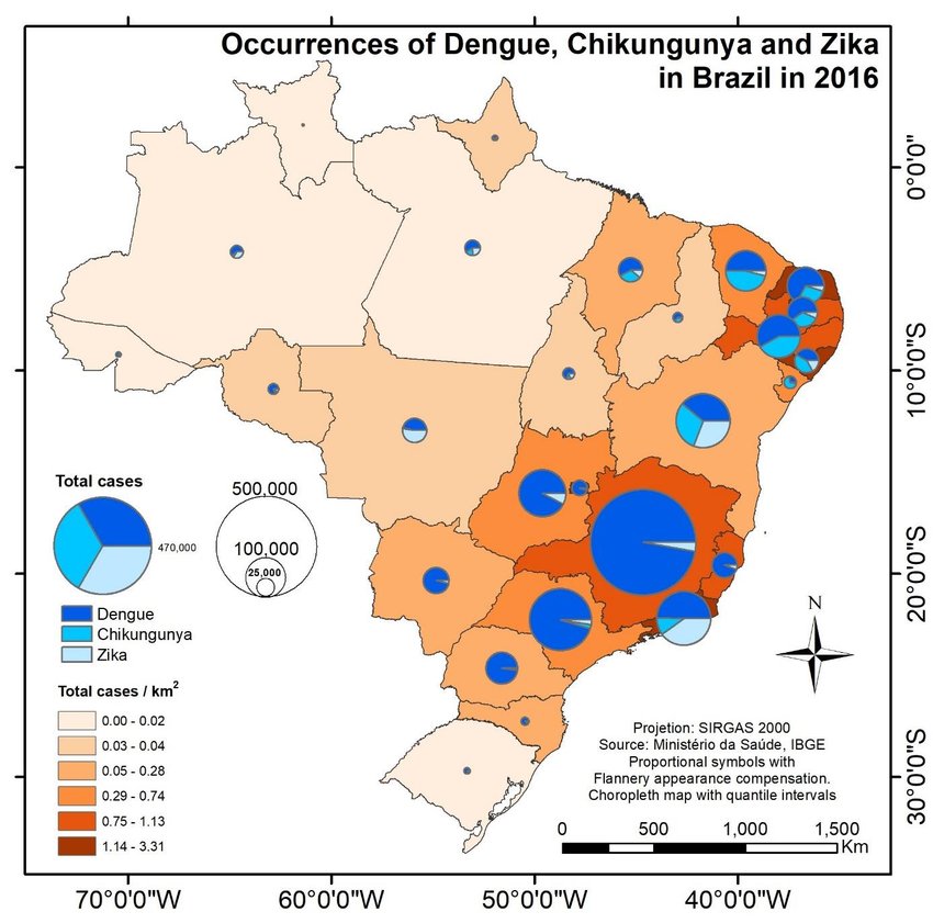 Prevalencia de dengue, Zika y chikungunya en Brasil. Fuente: V. Vasconcelos y C. Moutinho Duque de Pinho.